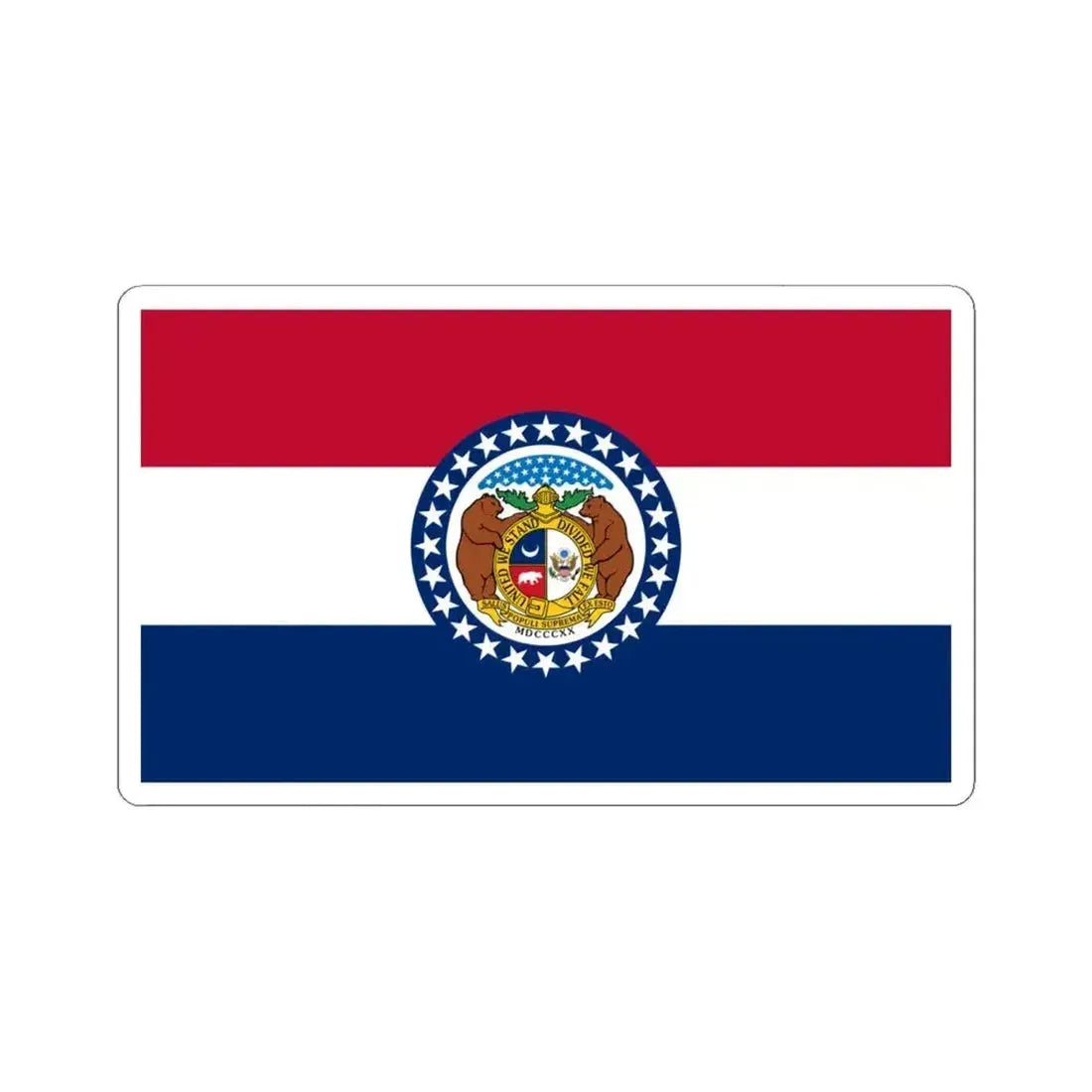 Flag of Missouri (United States) STICKER Vinyl Kiss-Cut Decal 6 Inch White - The Sticker Space