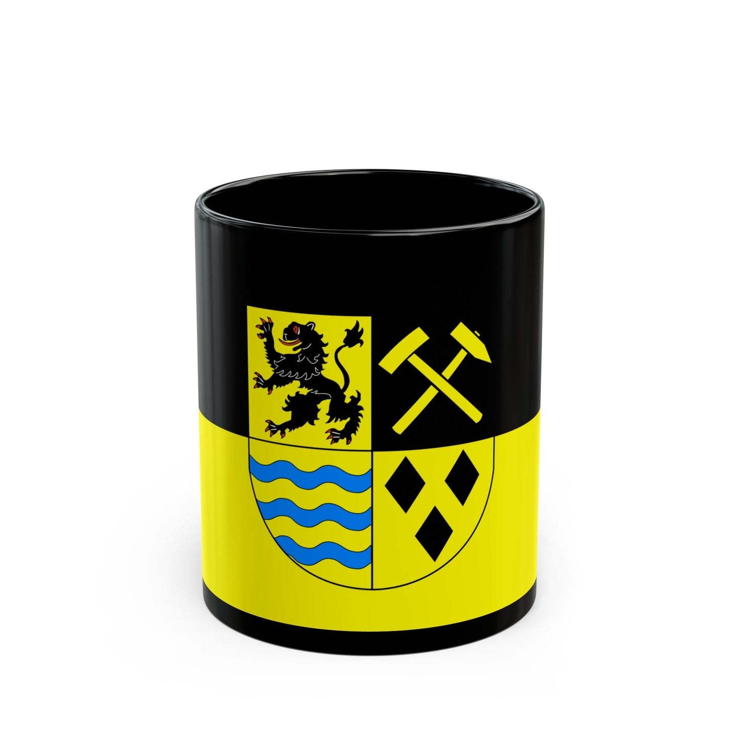 Flag of Mittelsachsen Germany - Black Coffee Mug-11oz-The Sticker Space