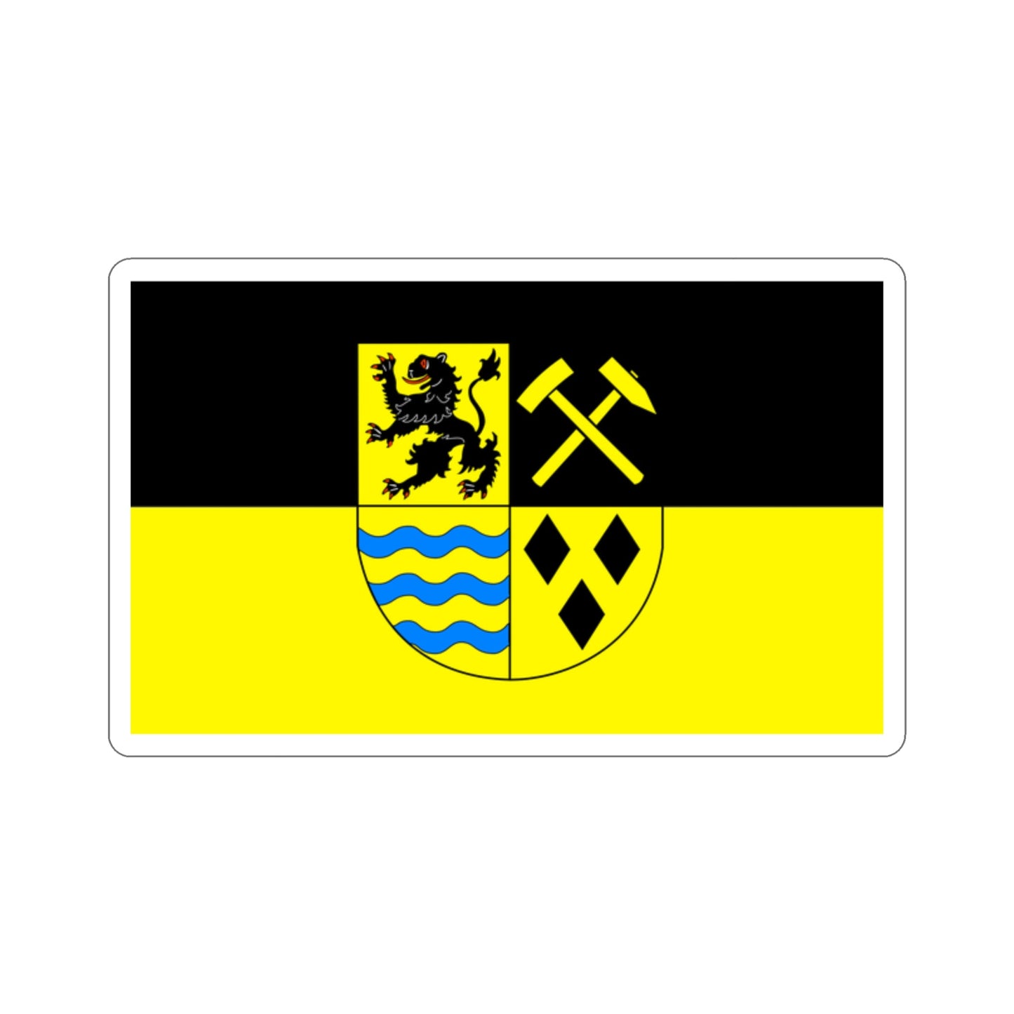 Flag of Mittelsachsen Germany STICKER Vinyl Die-Cut Decal-2 Inch-The Sticker Space