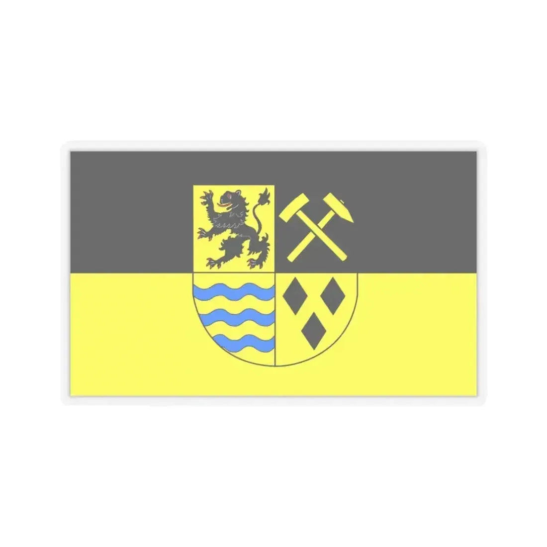 Flag of Mittelsachsen Germany - STICKER Vinyl Kiss-Cut Decal 3 Inch Transparent - The Sticker Space