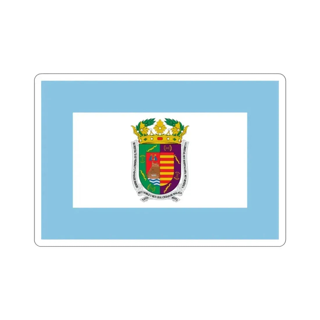 Flag of Málaga Spain STICKER Vinyl Die-Cut Decal 3 Inch - The Sticker Space