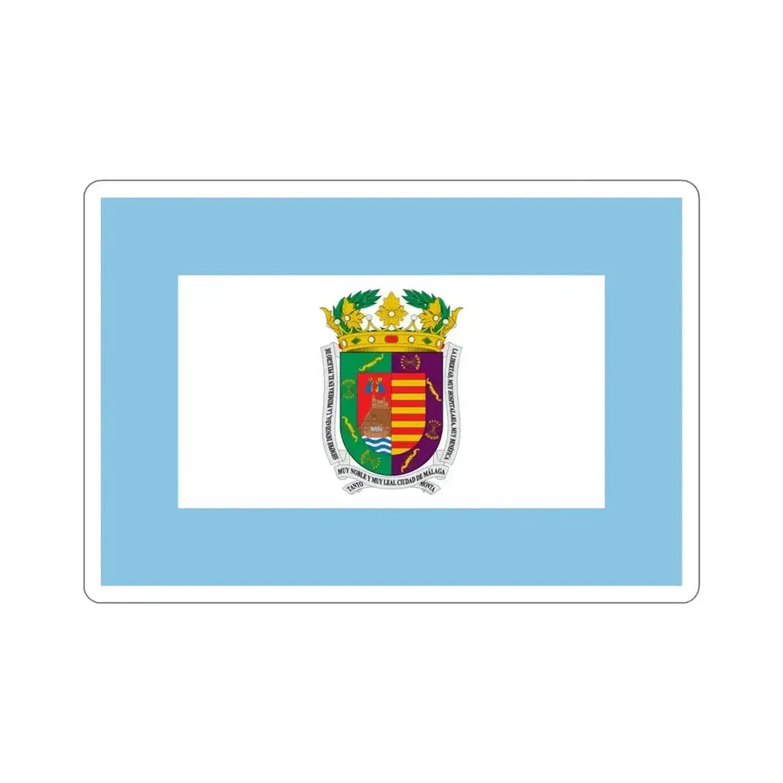 Flag of Málaga Spain STICKER Vinyl Die-Cut Decal 4 Inch - The Sticker Space