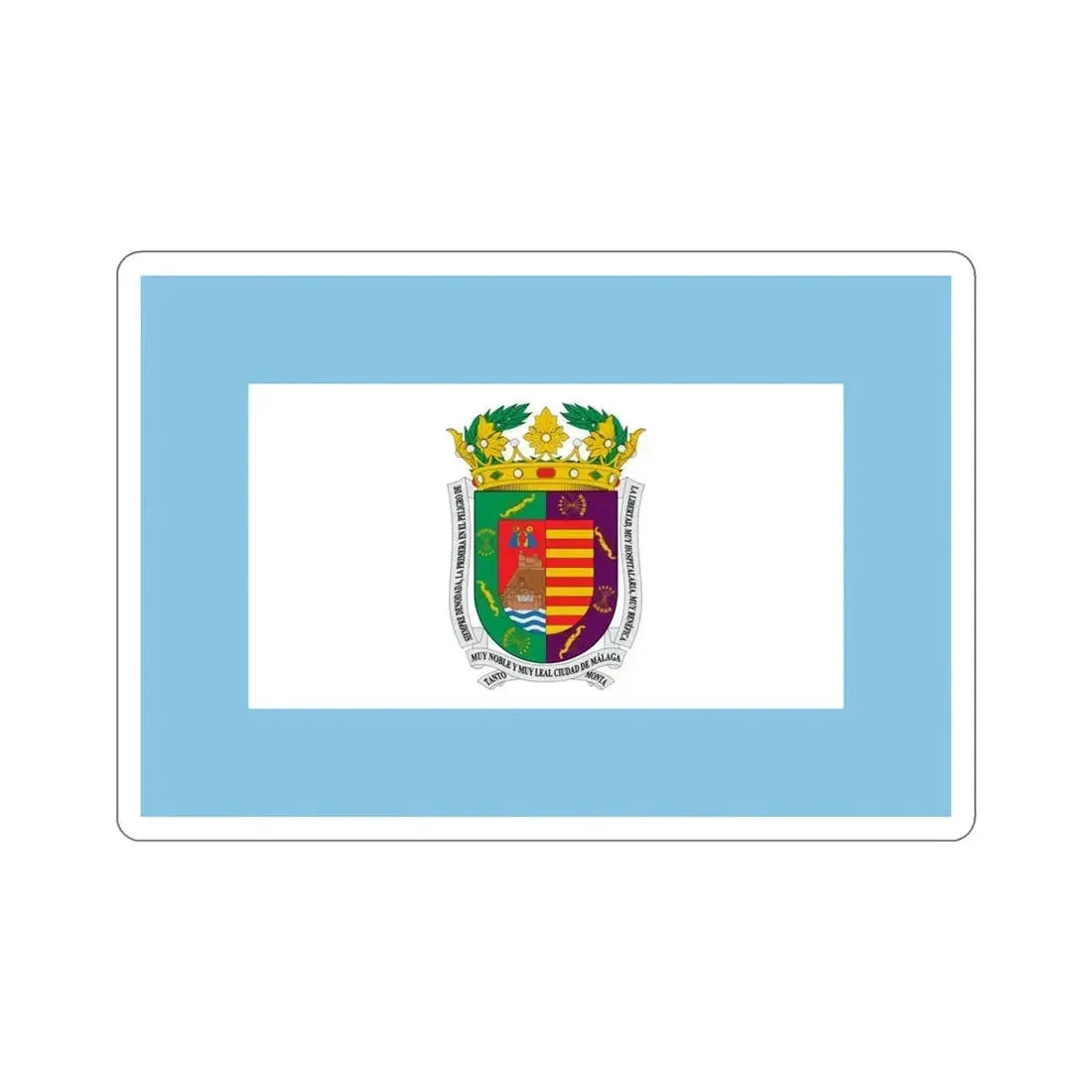 Flag of Málaga Spain STICKER Vinyl Die-Cut Decal 5 Inch - The Sticker Space
