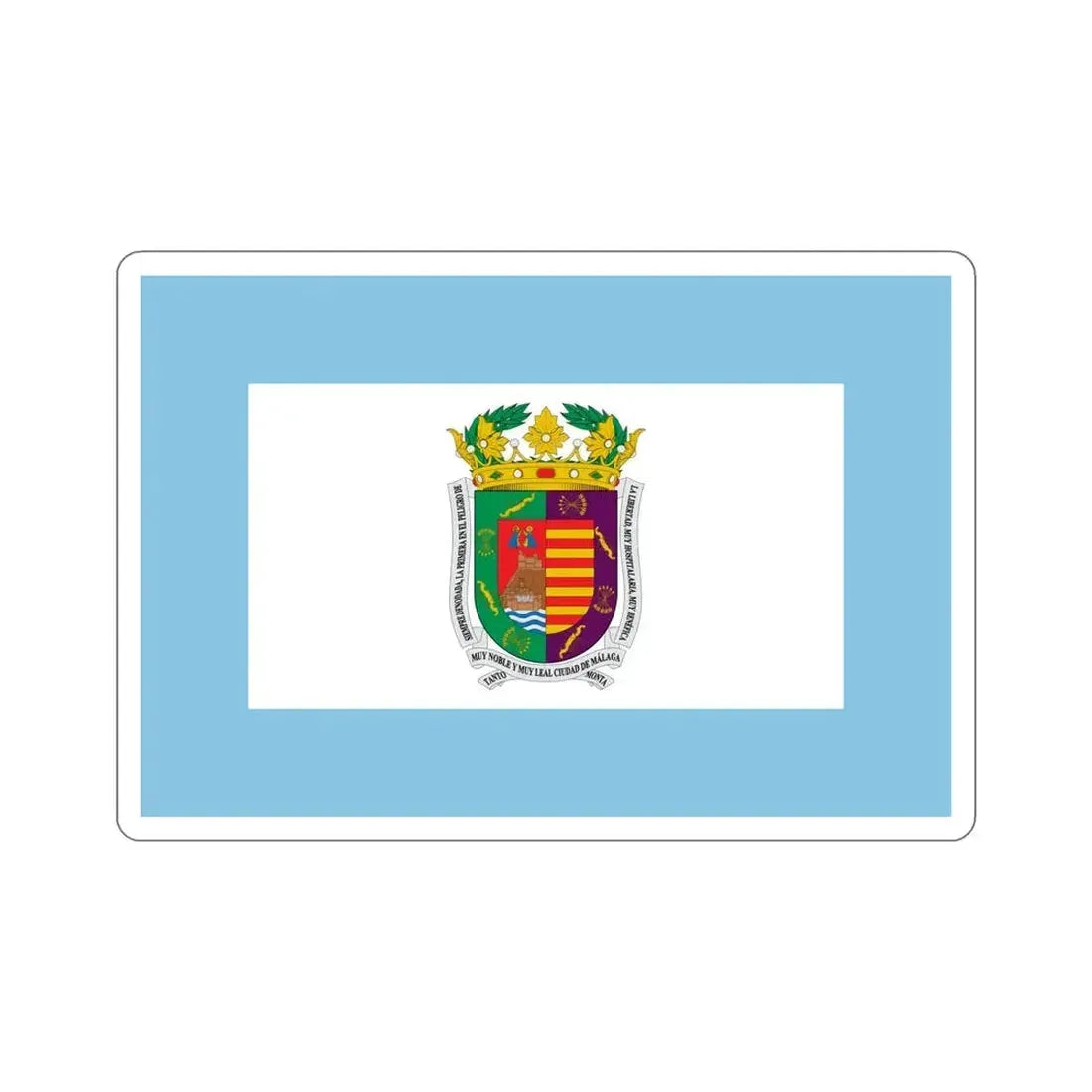 Flag of Málaga Spain STICKER Vinyl Die-Cut Decal 6 Inch - The Sticker Space