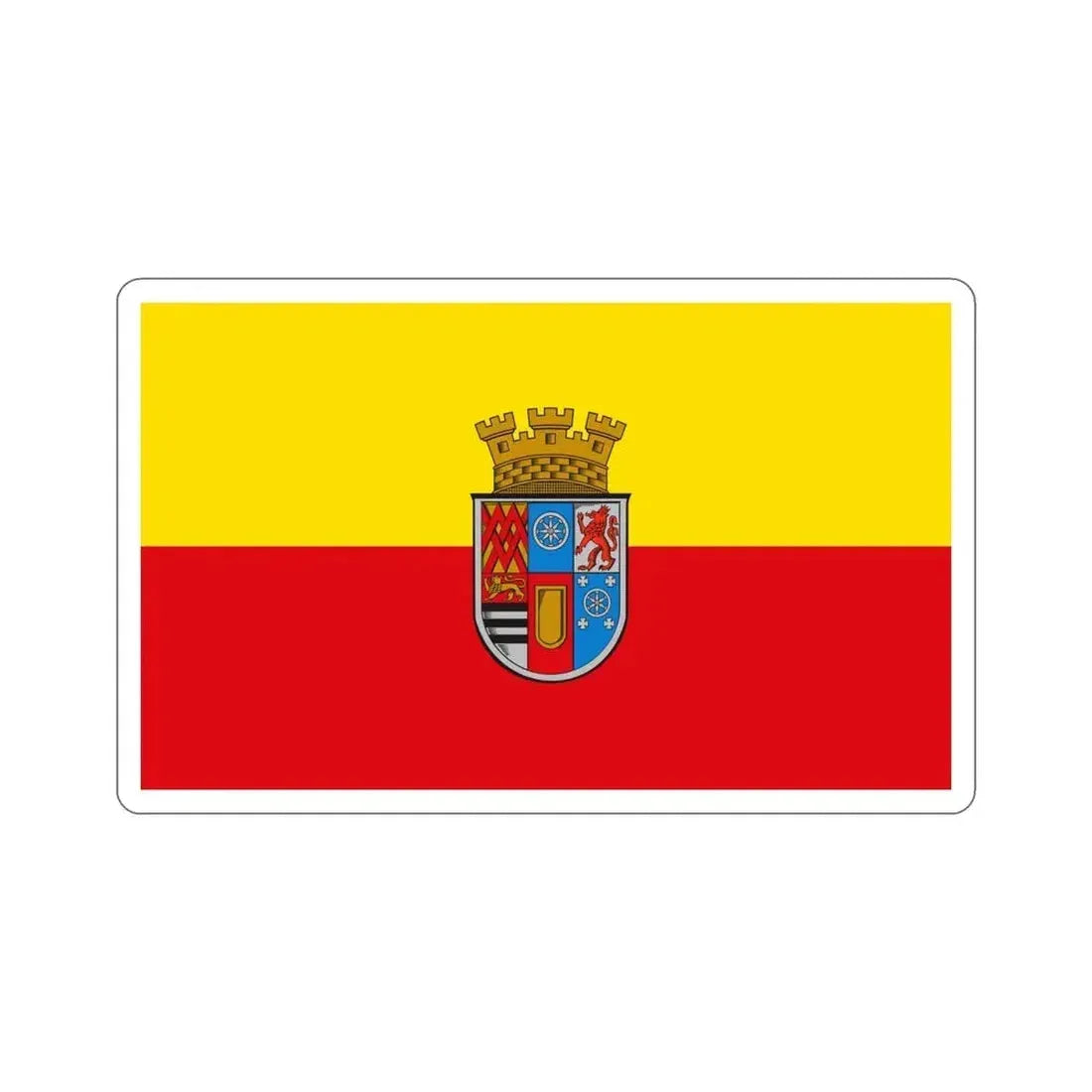 Flag of Mülheim an der Ruhr mit Wappen Germany STICKER Vinyl Die-Cut Decal 5 Inch - The Sticker Space