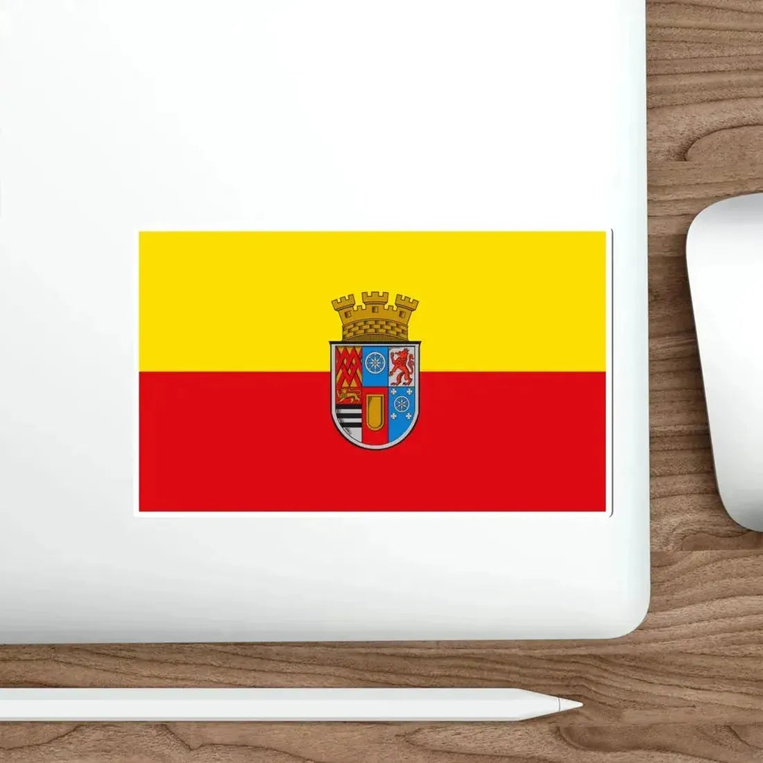 Flag of Mülheim an der Ruhr mit Wappen Germany STICKER Vinyl Die-Cut Decal - The Sticker Space