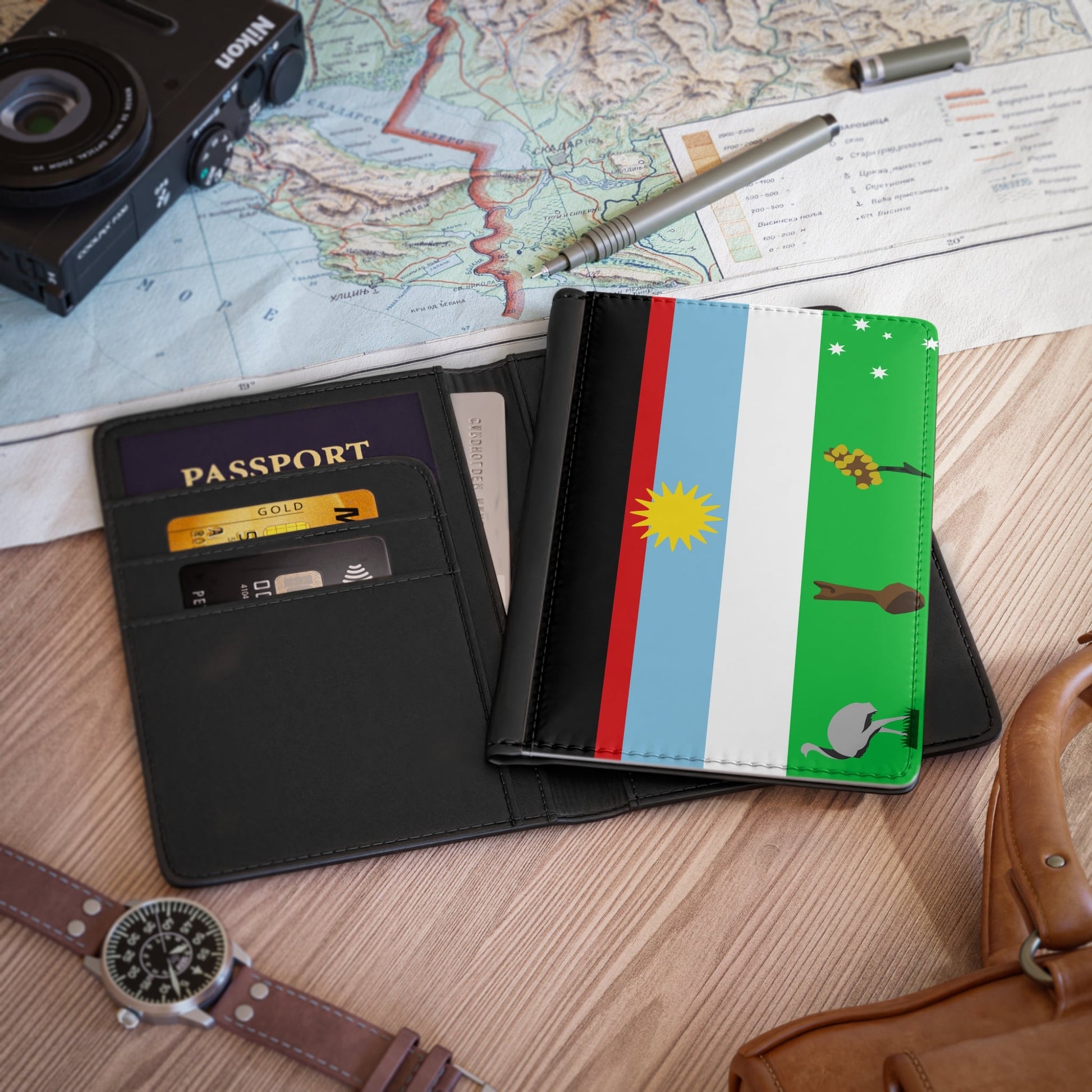 Flag of Mocoví - Passport Holder-3.9" x 5.8"-The Sticker Space