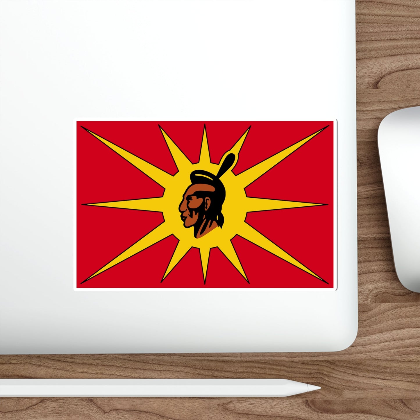 Flag of Mohawk Warrior Society STICKER Vinyl Die-Cut Decal-The Sticker Space