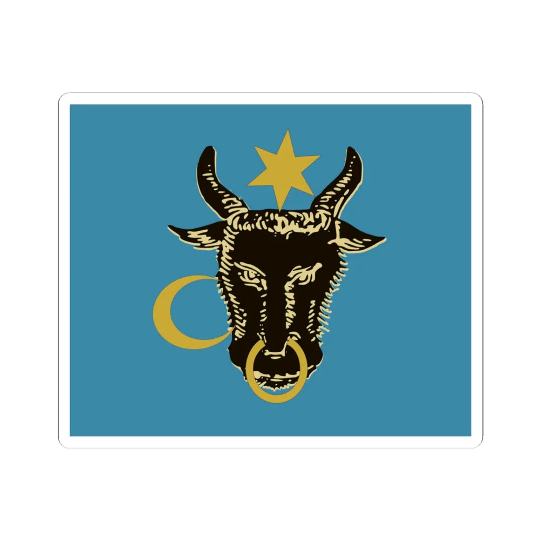Flag of Moldavia according to Alexander Gwagnin (Oman) (Coat of Arms) STICKER Vinyl Kiss-Cut Decal 3 Inch White - The Sticker Space