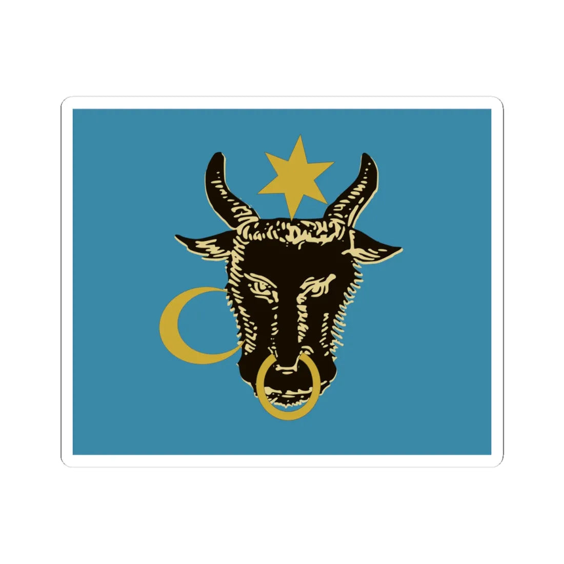 Flag of Moldavia according to Alexander Gwagnin (Oman) (Coat of Arms) STICKER Vinyl Kiss-Cut Decal 4 Inch White - The Sticker Space