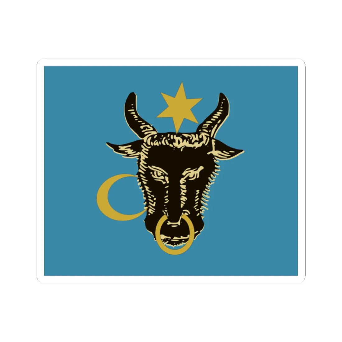Flag of Moldavia according to Alexander Gwagnin (Oman) (Coat of Arms) STICKER Vinyl Kiss-Cut Decal - The Sticker Space