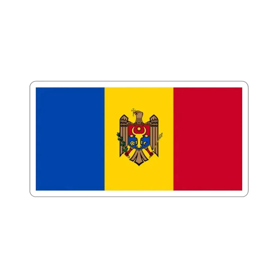 Flag of Moldova STICKER Vinyl Die-Cut Decal 2 Inch - The Sticker Space
