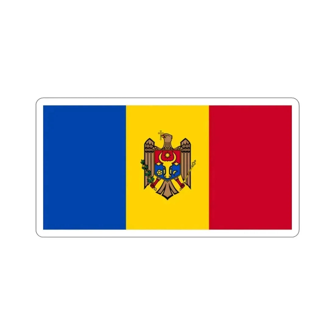 Flag of Moldova STICKER Vinyl Die-Cut Decal 2 Inch - The Sticker Space