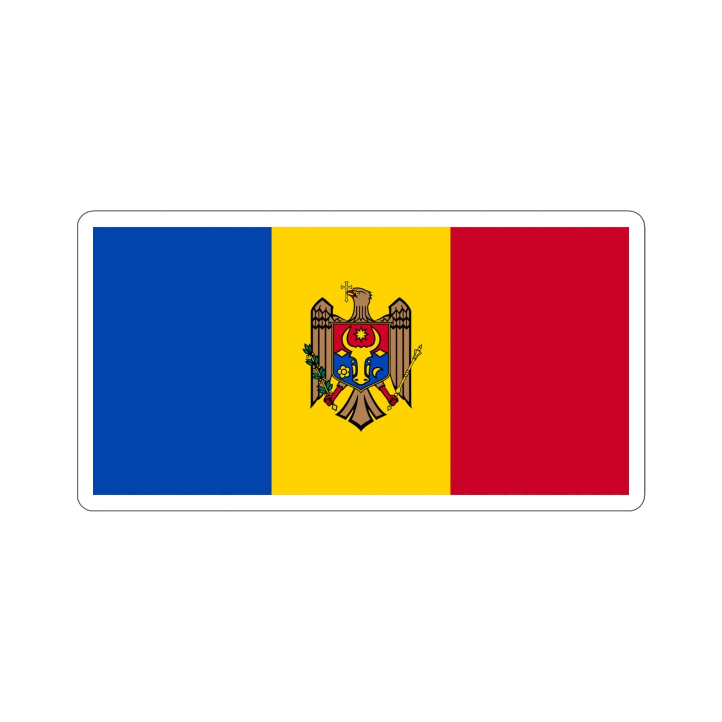 Flag of Moldova STICKER Vinyl Die-Cut Decal-3 Inch-The Sticker Space