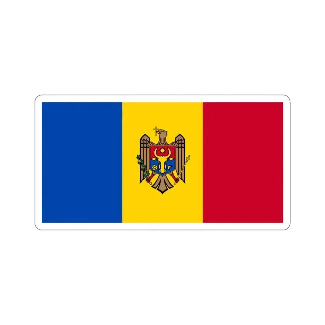 Flag of Moldova STICKER Vinyl Die-Cut Decal 3 Inch - The Sticker Space
