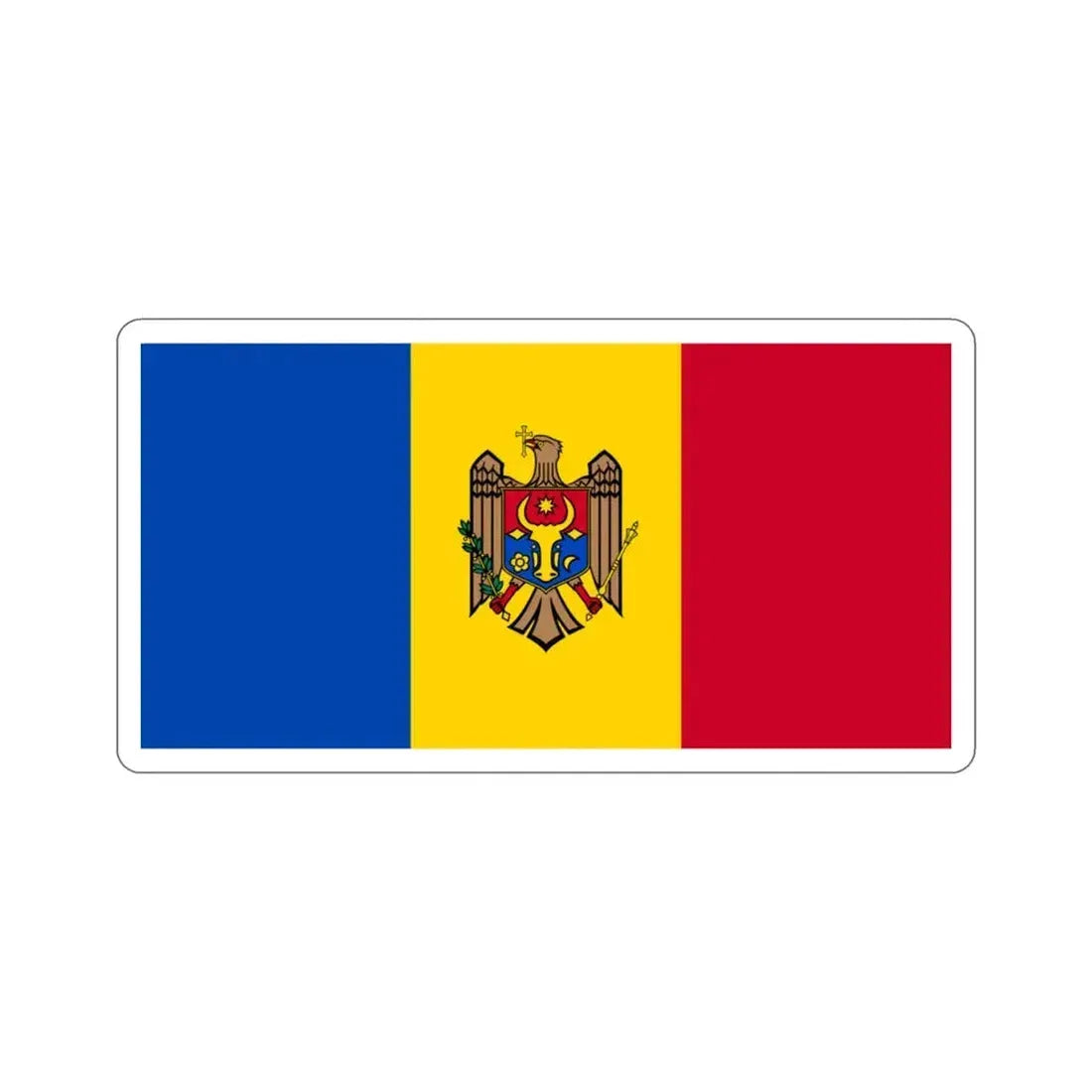 Flag of Moldova STICKER Vinyl Die-Cut Decal 3 Inch - The Sticker Space