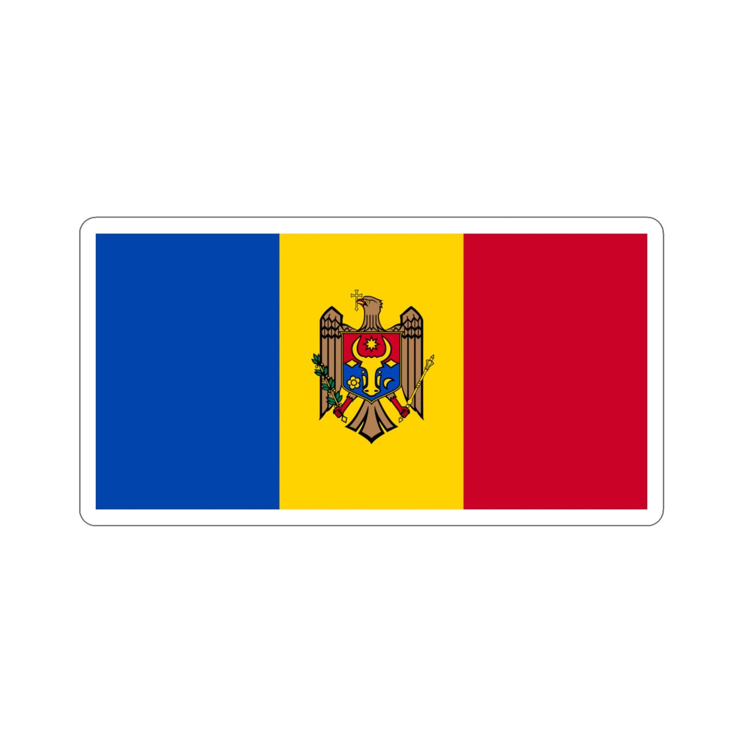 Flag of Moldova STICKER Vinyl Die-Cut Decal-4 Inch-The Sticker Space