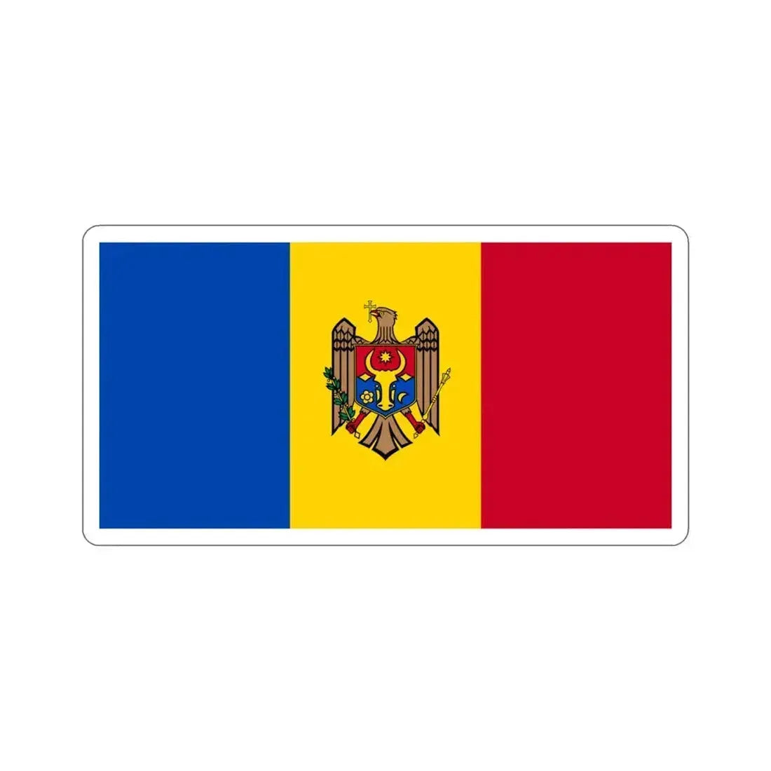 Flag of Moldova STICKER Vinyl Die-Cut Decal 4 Inch - The Sticker Space