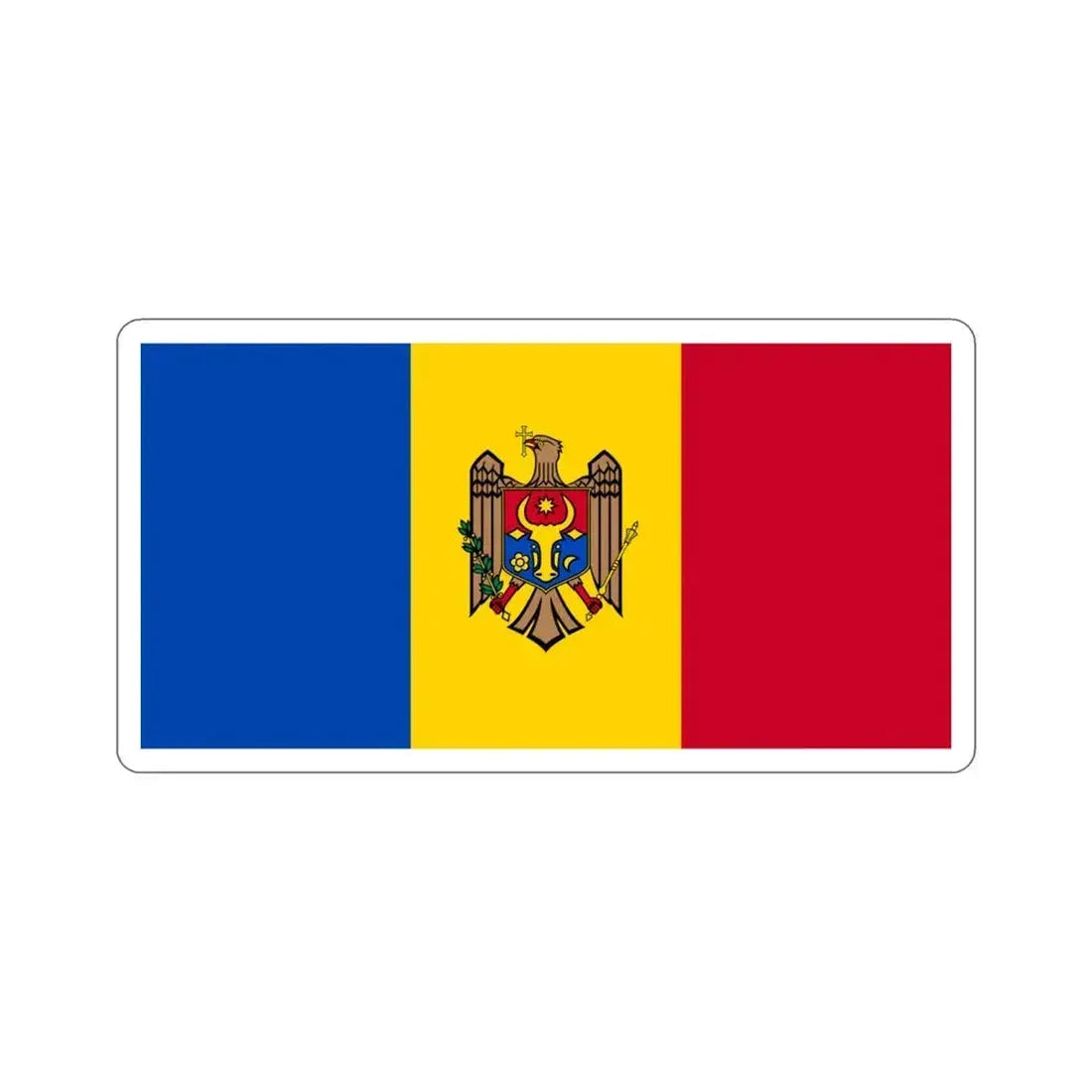 Flag of Moldova STICKER Vinyl Die-Cut Decal 4 Inch - The Sticker Space