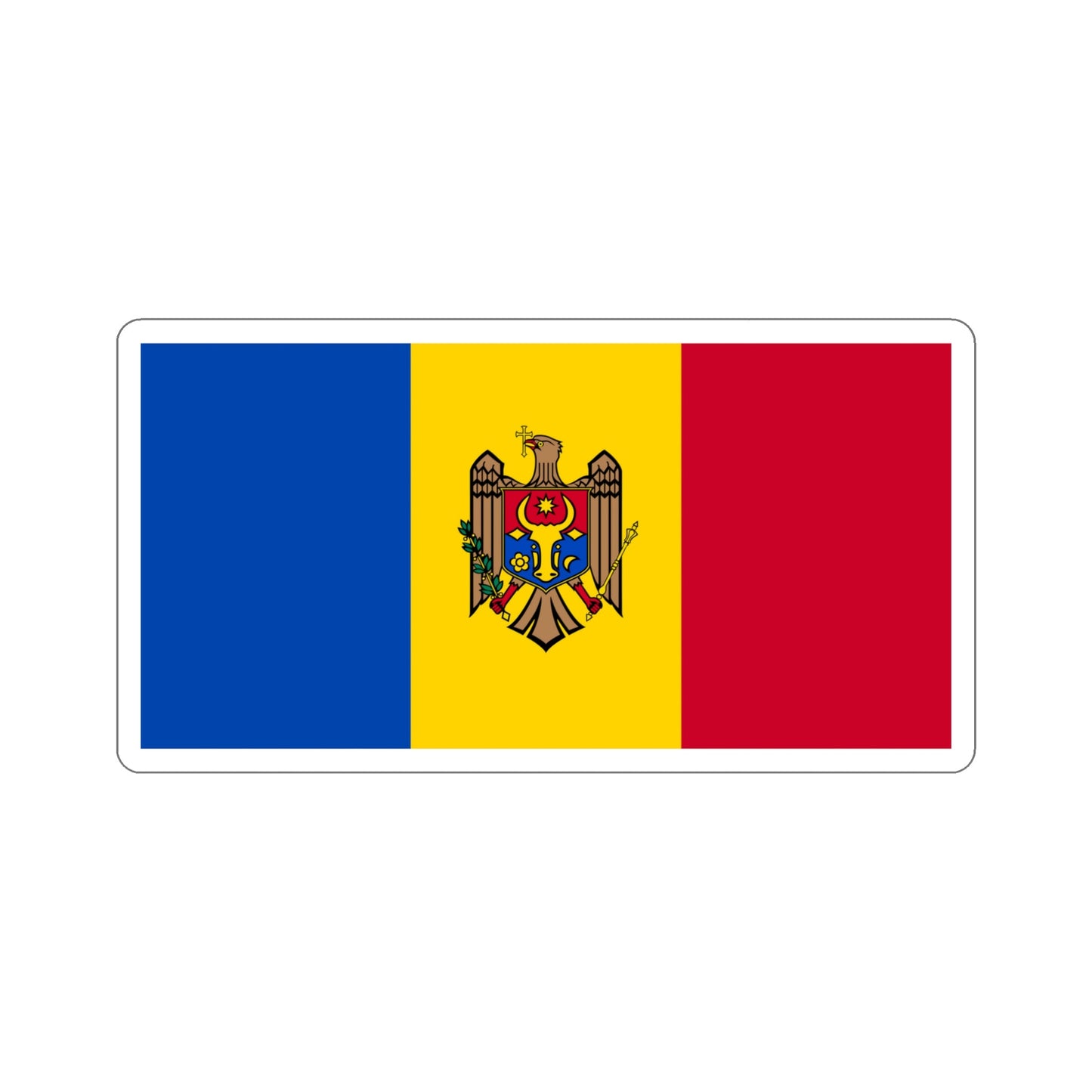 Flag of Moldova STICKER Vinyl Die-Cut Decal-5 Inch-The Sticker Space