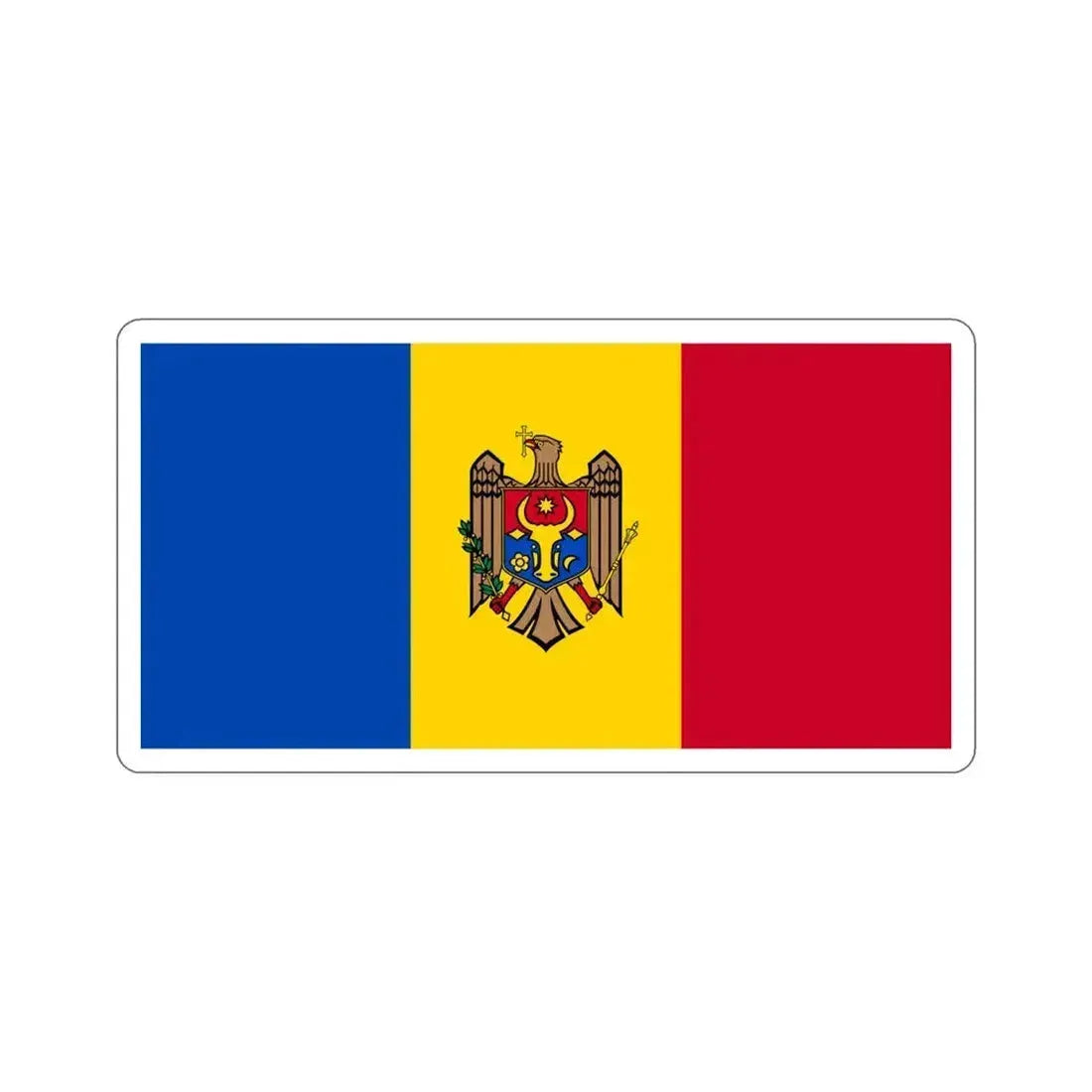 Flag of Moldova STICKER Vinyl Die-Cut Decal 5 Inch - The Sticker Space