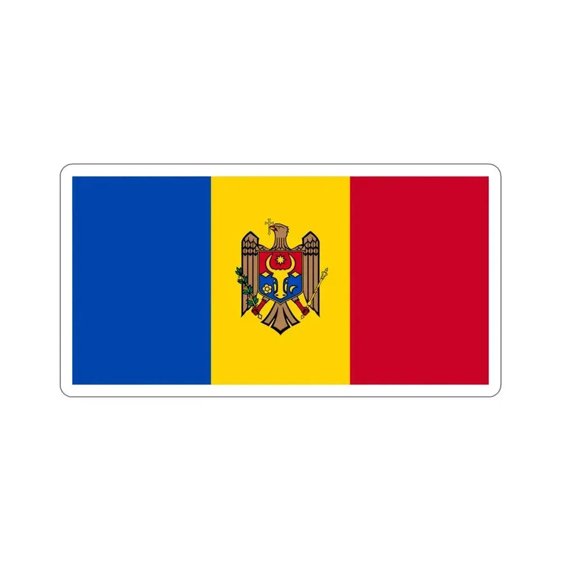 Flag of Moldova STICKER Vinyl Die-Cut Decal 5 Inch - The Sticker Space