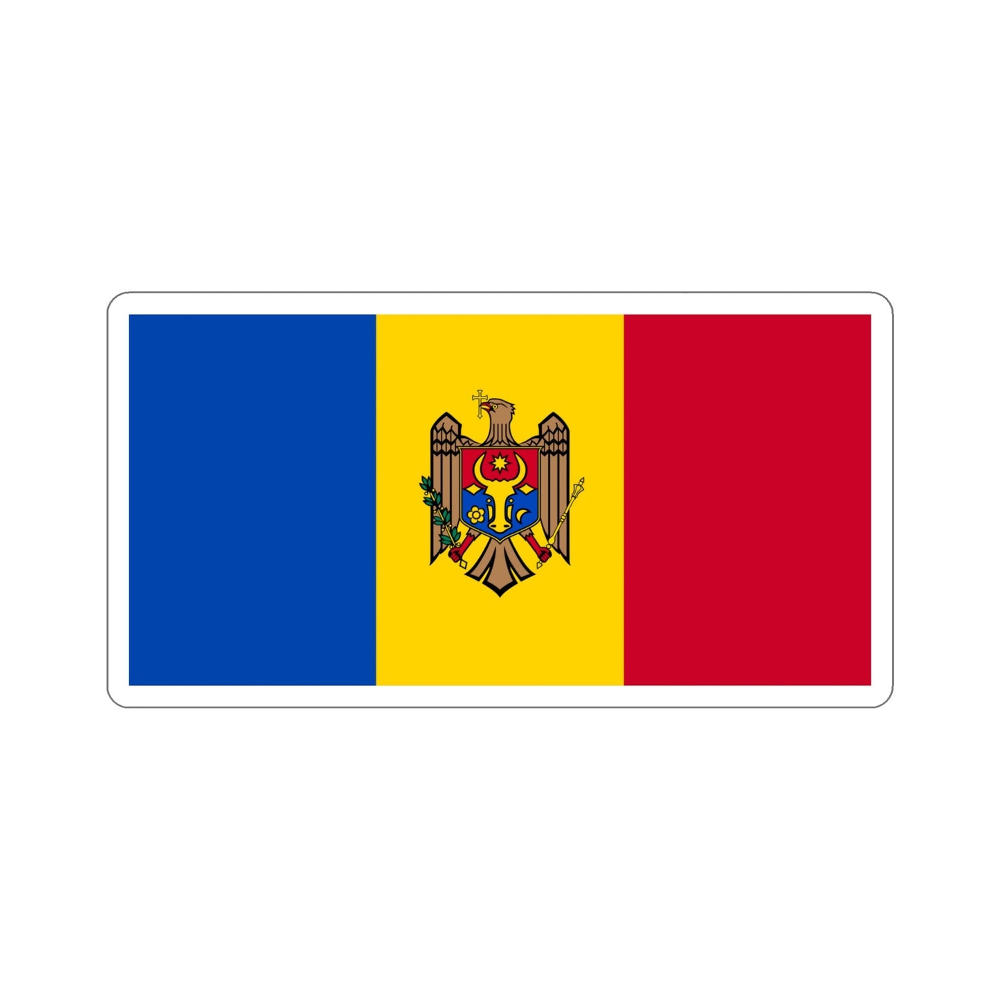 Flag of Moldova STICKER Vinyl Die-Cut Decal-6 Inch-The Sticker Space