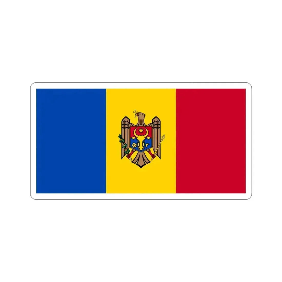 Flag of Moldova STICKER Vinyl Die-Cut Decal 6 Inch - The Sticker Space