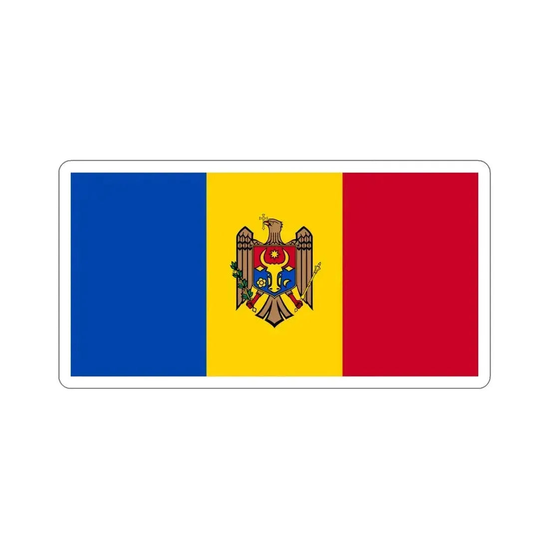 Flag of Moldova STICKER Vinyl Die-Cut Decal 6 Inch - The Sticker Space