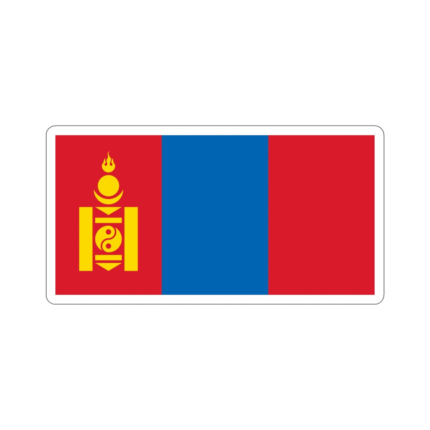 Flag of Mongolia STICKER Vinyl Die-Cut Decal-5 Inch-The Sticker Space