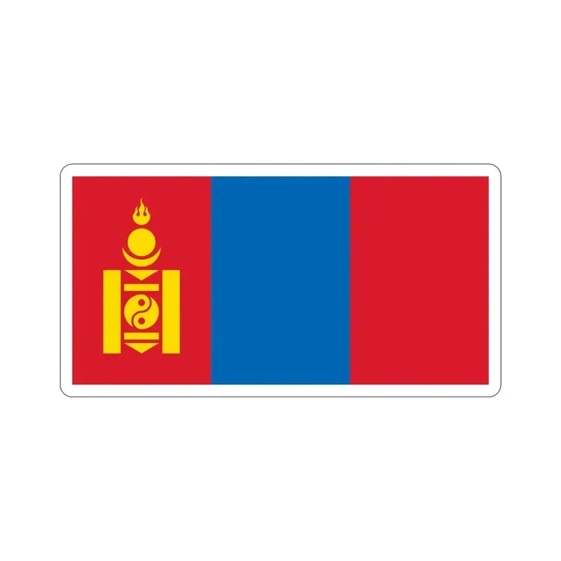 Flag of Mongolia STICKER Vinyl Die-Cut Decal 6 Inch - The Sticker Space