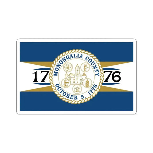 Flag of Monongalia County West Virginia (United States) STICKER Vinyl Kiss-Cut Decal 2 Inch White - The Sticker Space