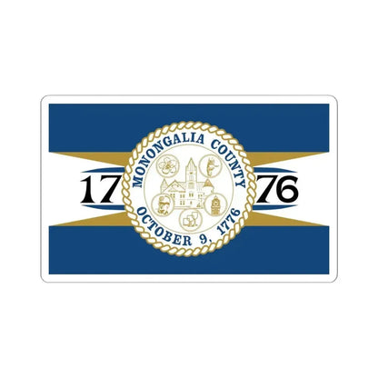 Flag of Monongalia County West Virginia (United States) STICKER Vinyl Kiss-Cut Decal 3 Inch White - The Sticker Space