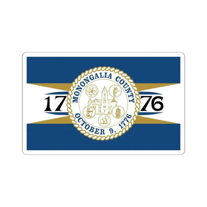 Flag of Monongalia County West Virginia (United States) STICKER Vinyl Kiss-Cut Decal 4 Inch White - The Sticker Space