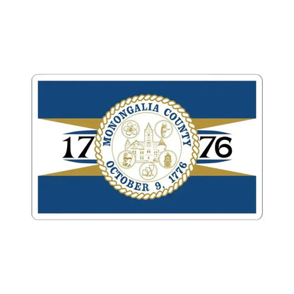 Flag of Monongalia County West Virginia (United States) STICKER Vinyl Kiss-Cut Decal 6 Inch White - The Sticker Space