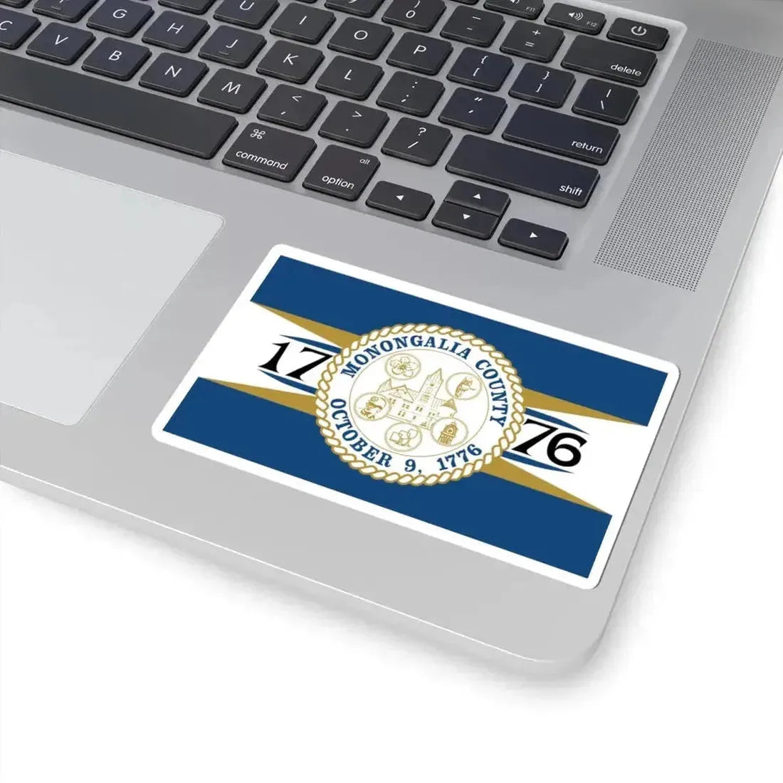 Flag of Monongalia County West Virginia (United States) STICKER Vinyl Kiss-Cut Decal - The Sticker Space