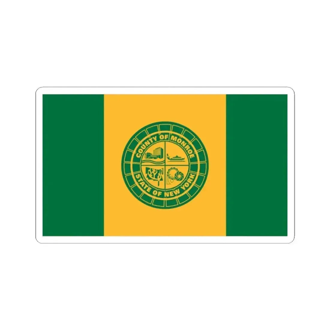 Flag of Monroe County New York (United States) STICKER Vinyl Kiss-Cut Decal 2 Inch White - The Sticker Space