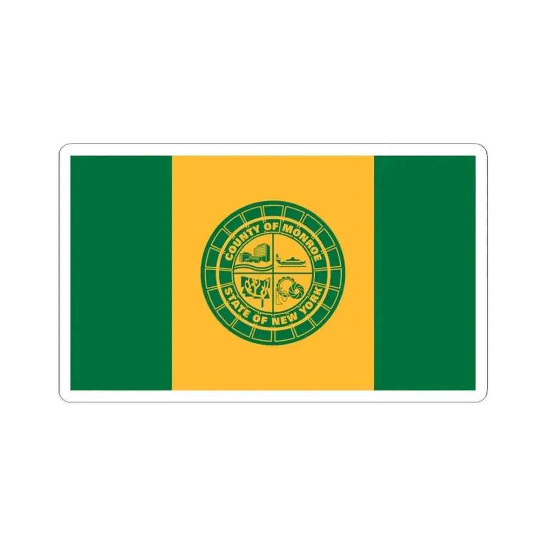 Flag of Monroe County New York (United States) STICKER Vinyl Kiss-Cut Decal 3 Inch White - The Sticker Space
