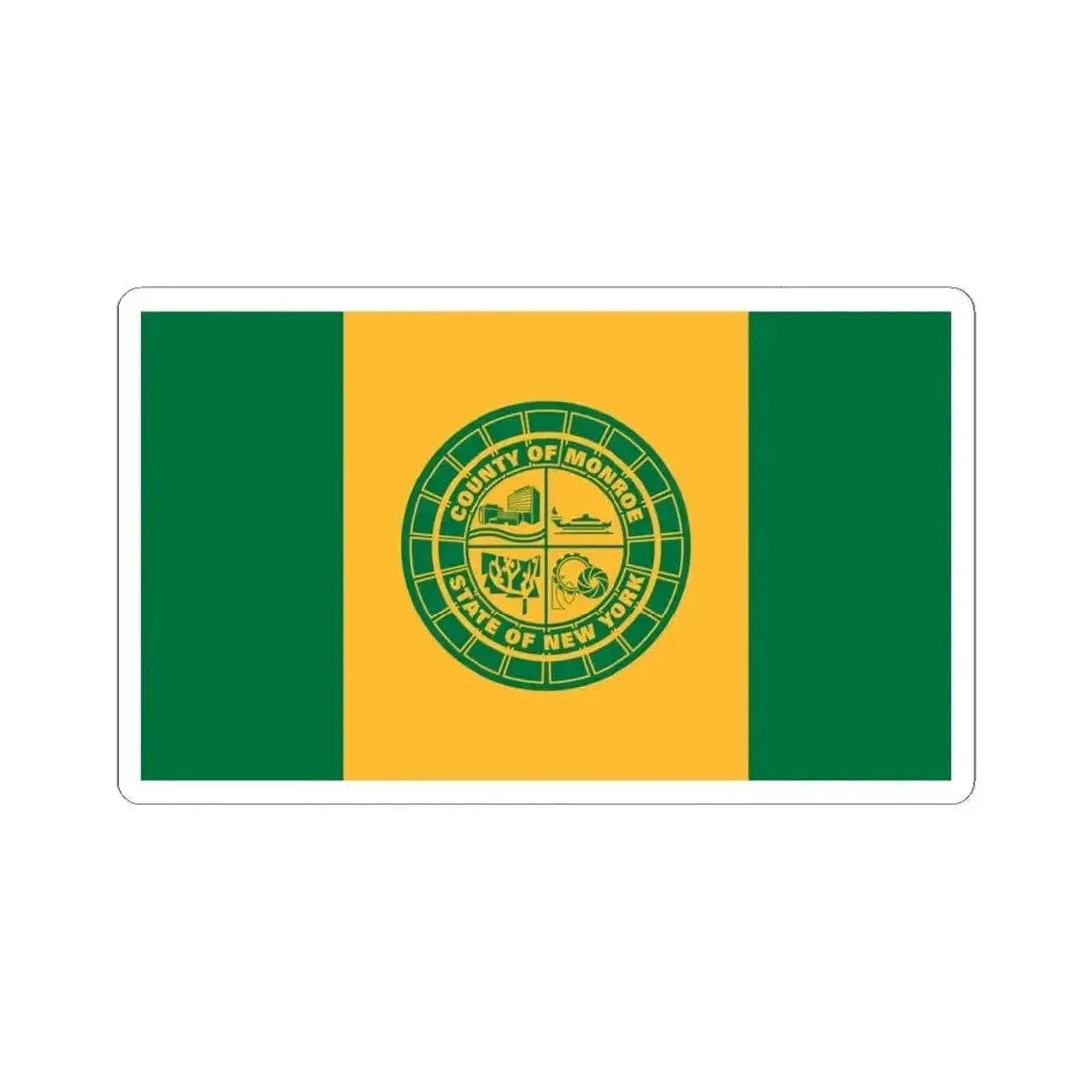 Flag of Monroe County New York (United States) STICKER Vinyl Kiss-Cut Decal 4 Inch White - The Sticker Space