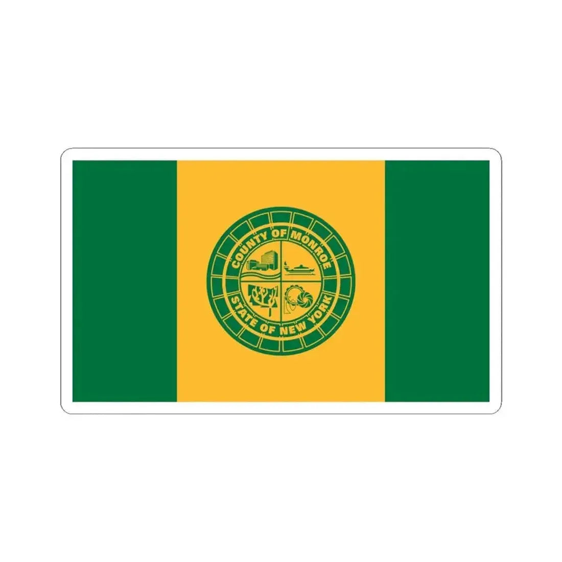 Flag of Monroe County New York (United States) STICKER Vinyl Kiss-Cut Decal 6 Inch White - The Sticker Space