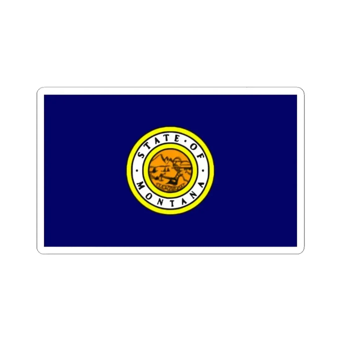 Flag of Montana 1943 (United States) STICKER Vinyl Kiss-Cut Decal 2 Inch White - The Sticker Space