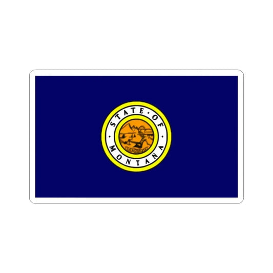 Flag of Montana 1943 (United States) STICKER Vinyl Kiss-Cut Decal 2 Inch White - The Sticker Space