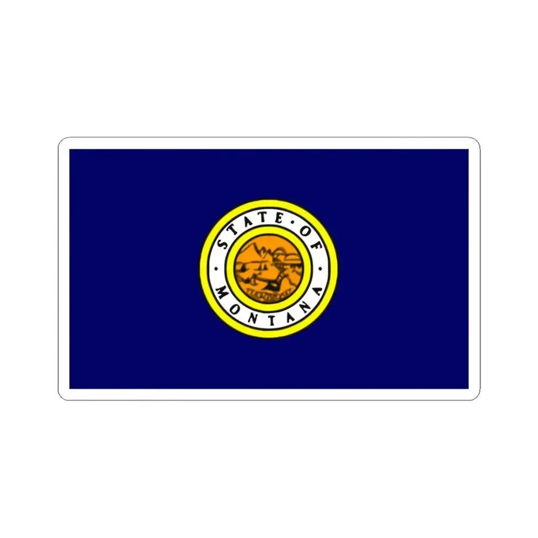 Flag of Montana 1943 (United States) STICKER Vinyl Kiss-Cut Decal 3 Inch White - The Sticker Space