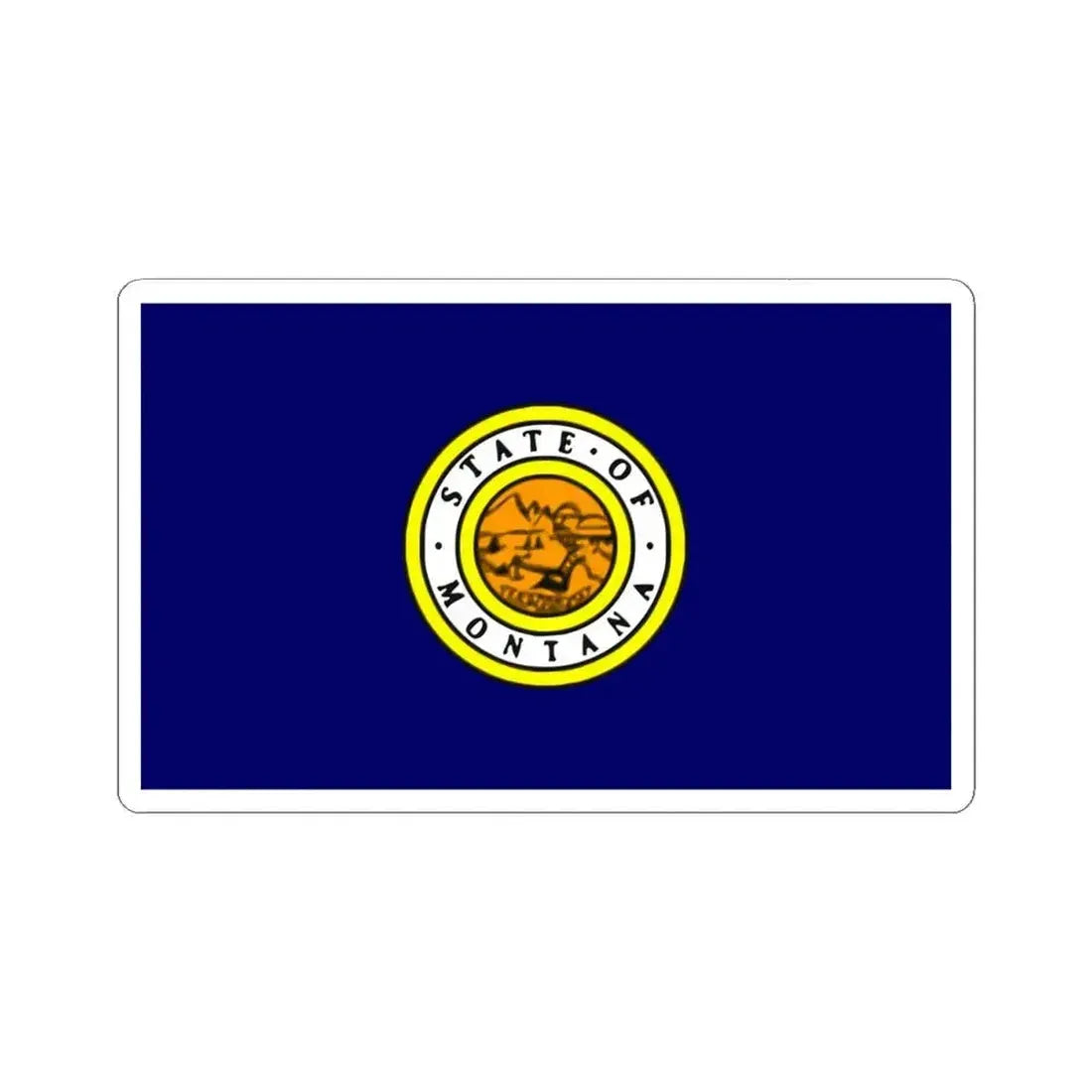 Flag of Montana 1943 (United States) STICKER Vinyl Kiss-Cut Decal 4 Inch White - The Sticker Space