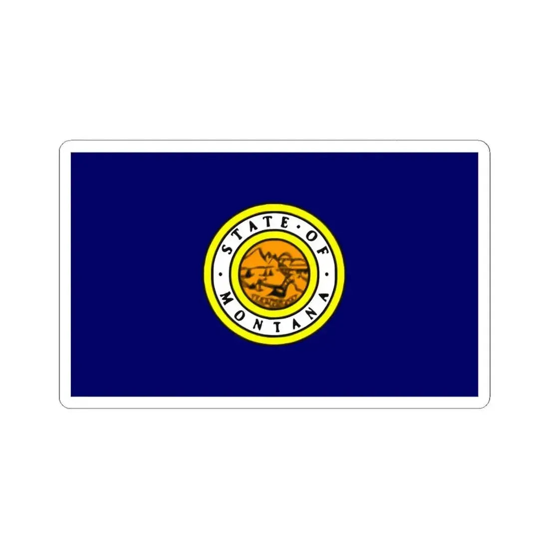 Flag of Montana 1943 (United States) STICKER Vinyl Kiss-Cut Decal 6 Inch White - The Sticker Space