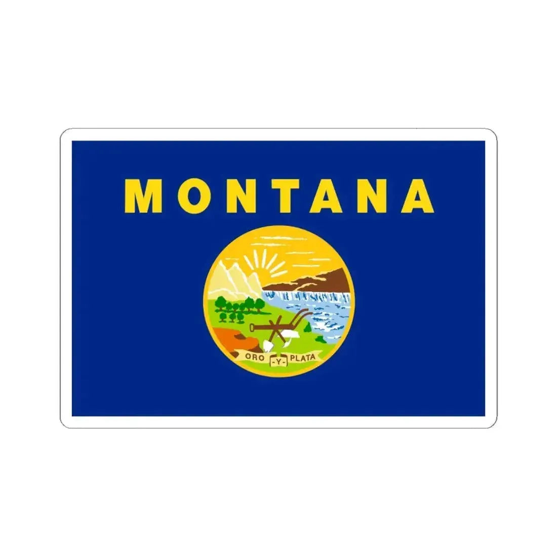 Flag of Montana (United States) STICKER Vinyl Kiss-Cut Decal 6 Inch White - The Sticker Space