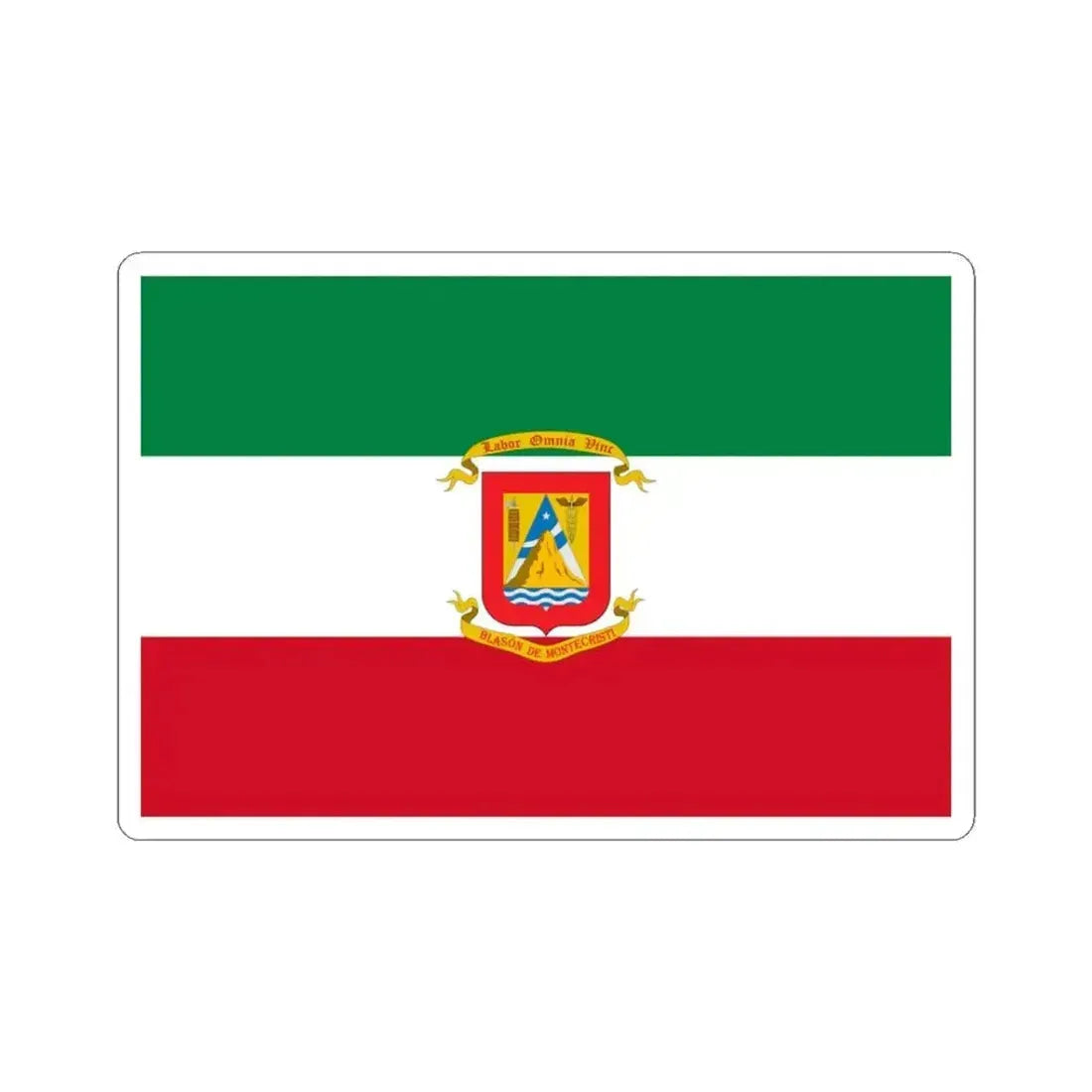 Flag of Montecristi Ecuador (Ecuador) STICKER Vinyl Kiss-Cut Decal 3 Inch White - The Sticker Space