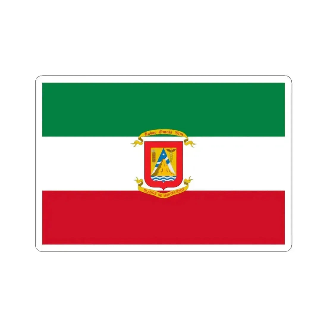 Flag of Montecristi Ecuador (Ecuador) STICKER Vinyl Kiss-Cut Decal 4 Inch White - The Sticker Space