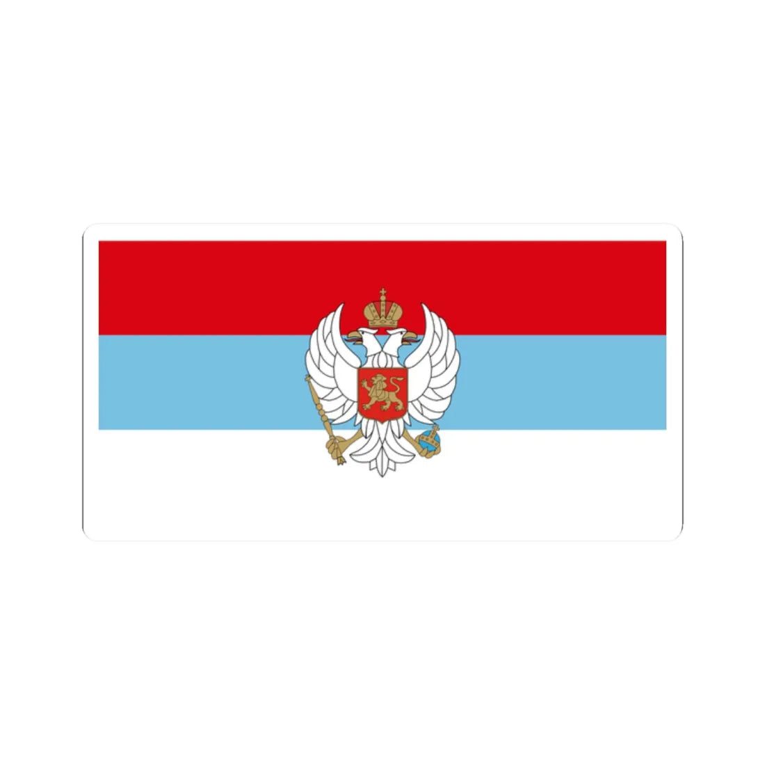 Flag of Montenegro 1993-2004 with coat of arms (Montenegro) STICKER Vinyl Kiss-Cut Decal 2 Inch White - The Sticker Space