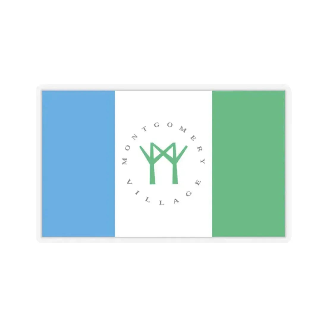 Flag of Montgomery Village, Maryland - STICKER Vinyl Kiss-Cut Decal 2 Inch Transparent - The Sticker Space